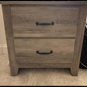Gray washed wood nightstand